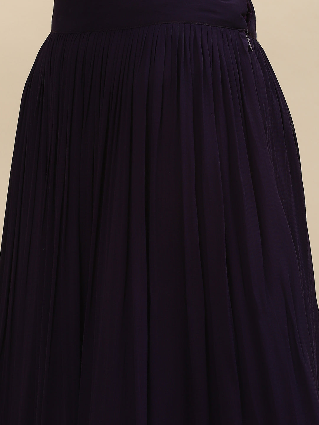 Sequin Embroidered Georgette Peplum Choli With Lehenga &amp; Dupatta