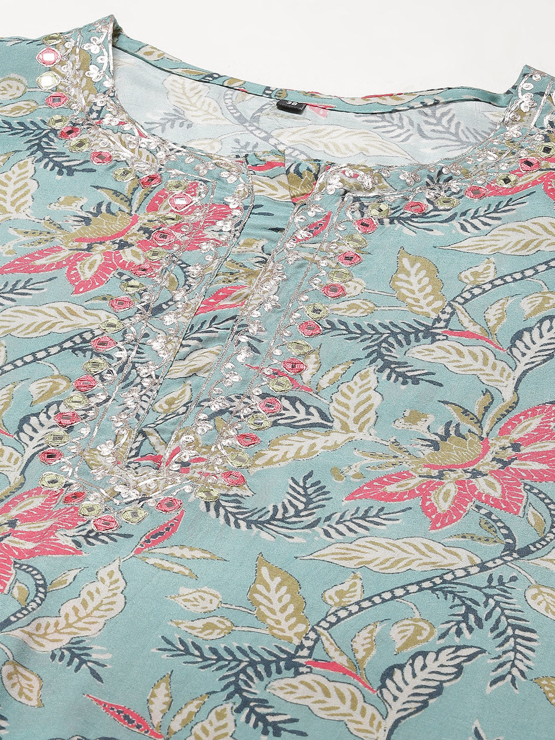 Floral Printed Mulsin Kurta With Pants