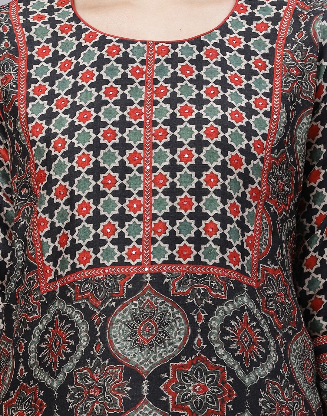 Printed Chanderi Kurti with Pant