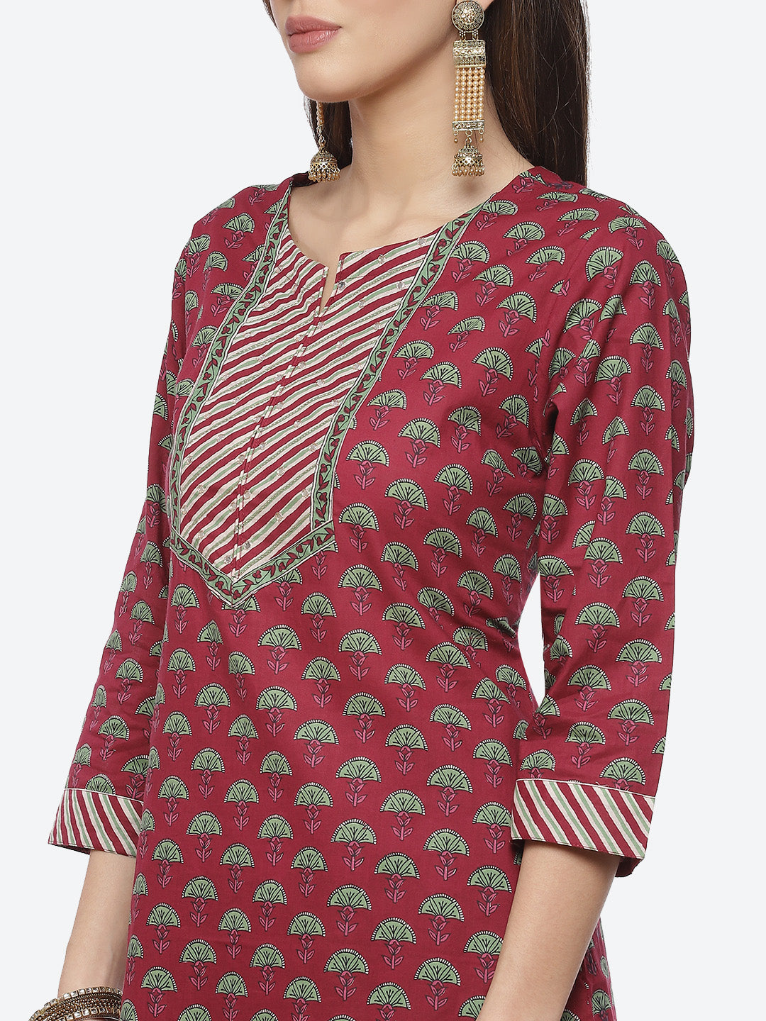 Floral Printed Cotton Kurta With Pant