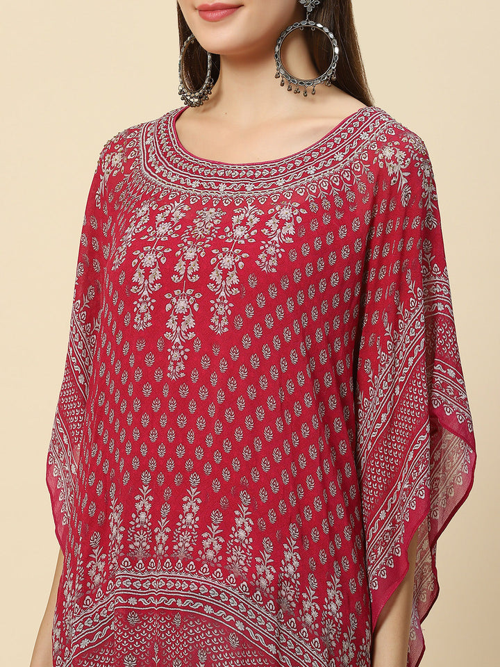 Digital Printed Georgette Kaftan Saree