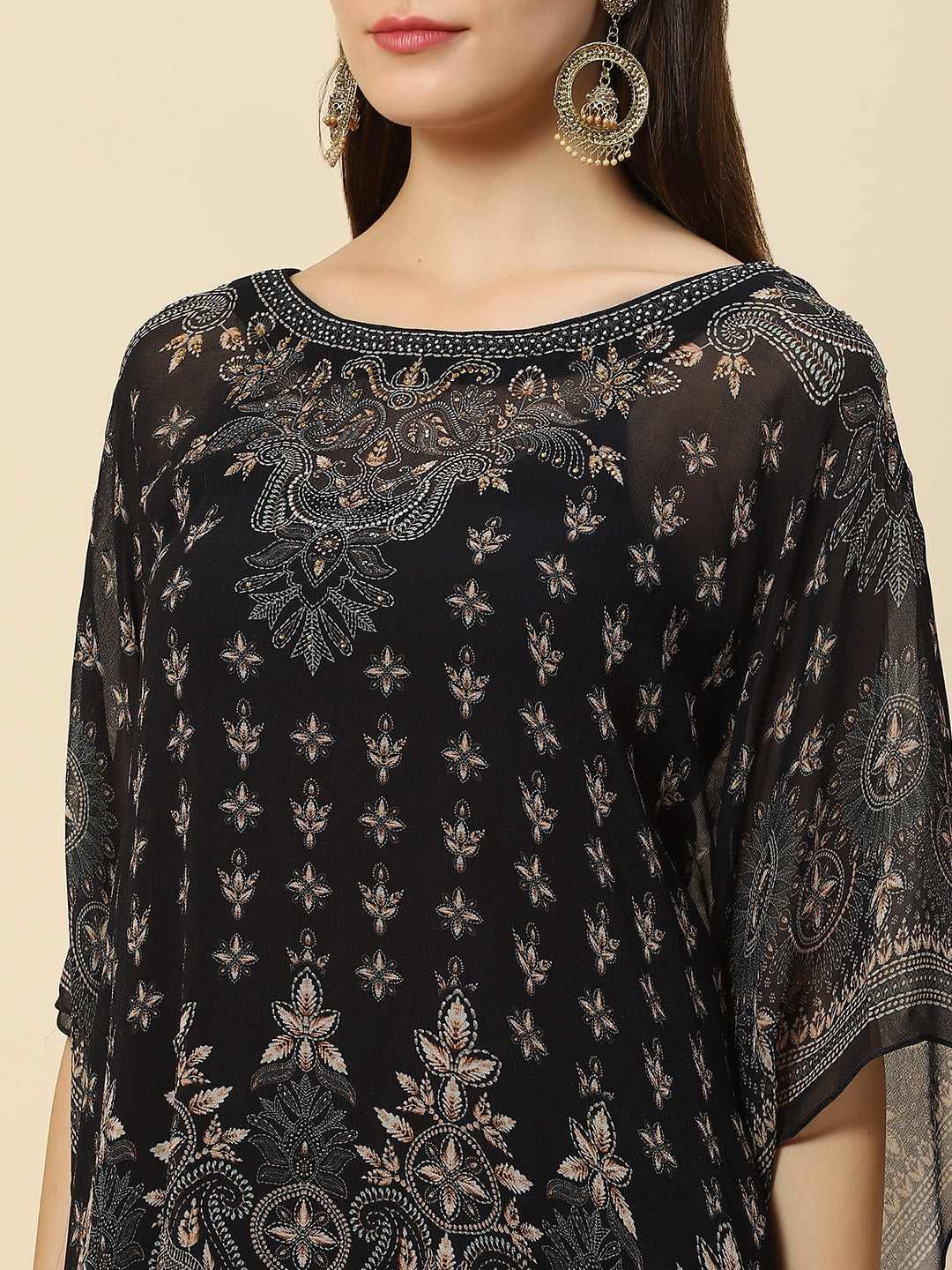 Digital Printed Georgette Kaftan Kurta