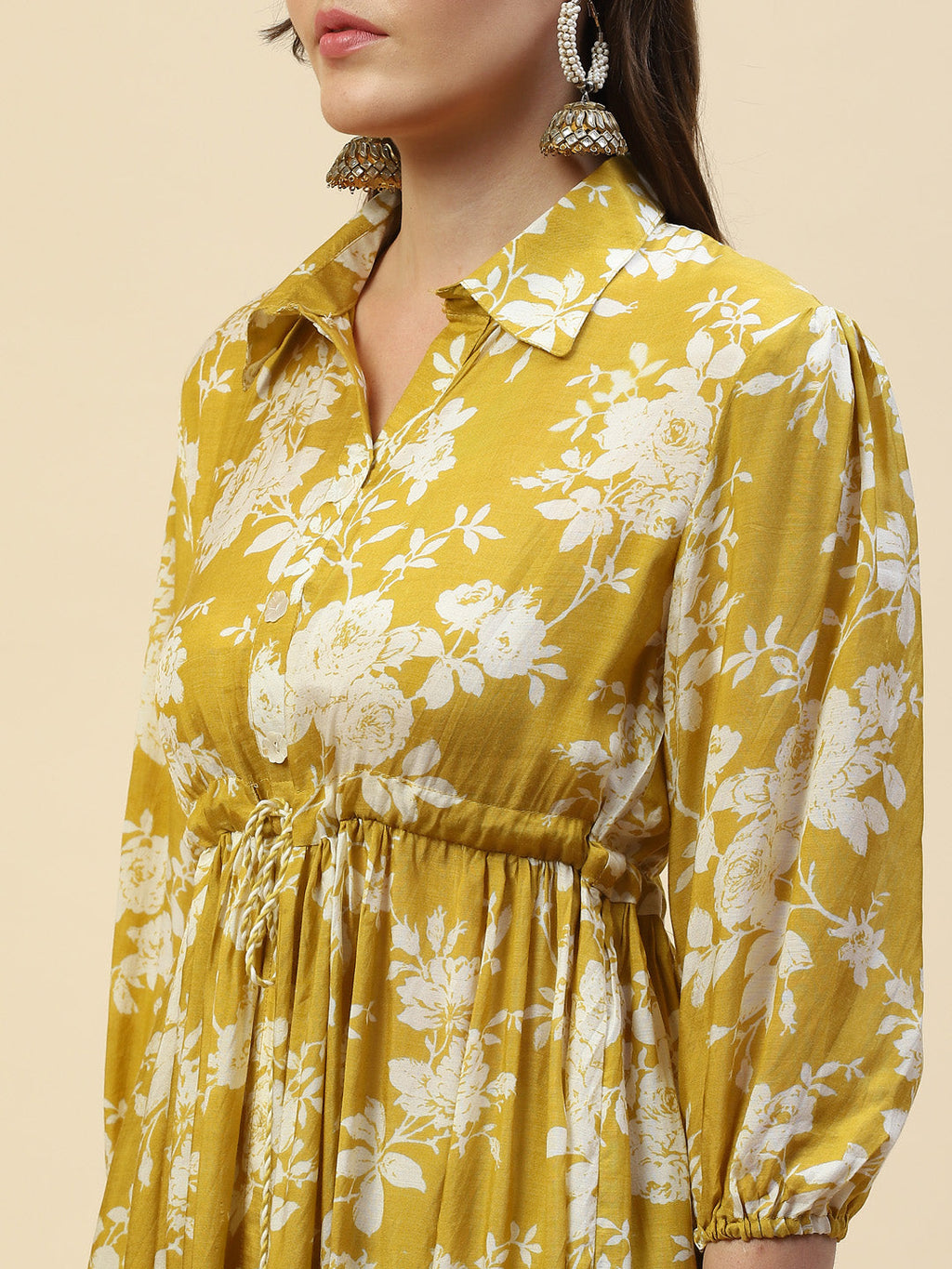 Floral Printed Muslin Kurta With Pants