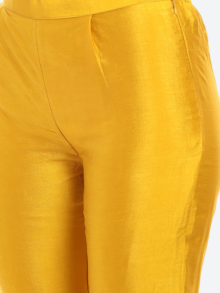 Zari Neck Embroidered Booti Border Kurta With Pant &amp; Dupatta