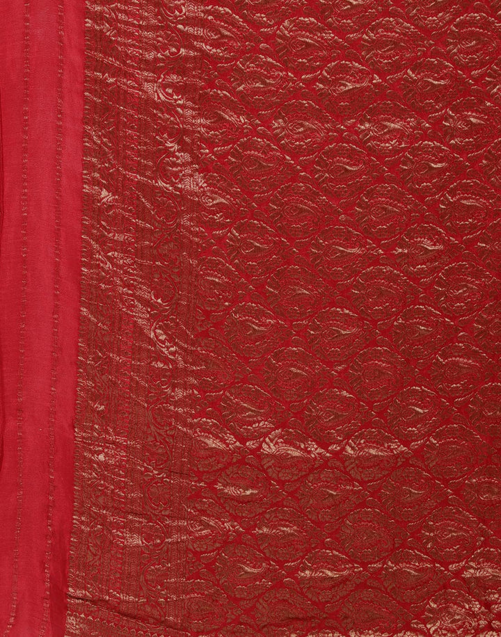 MBZ Meena Bazaar-Zari Border Booti Crepe Saree