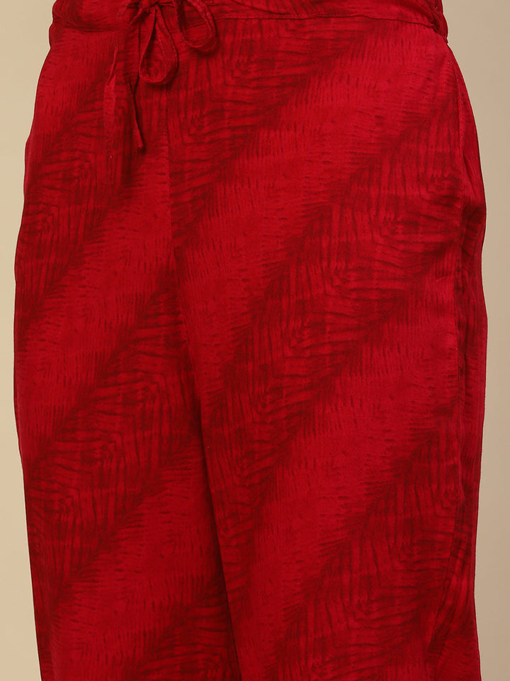 Bandhani Printed Cotton Kurta With Pants &amp; Dupatta