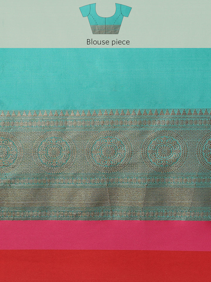 Plain Zari Border Cotton Woven Saree