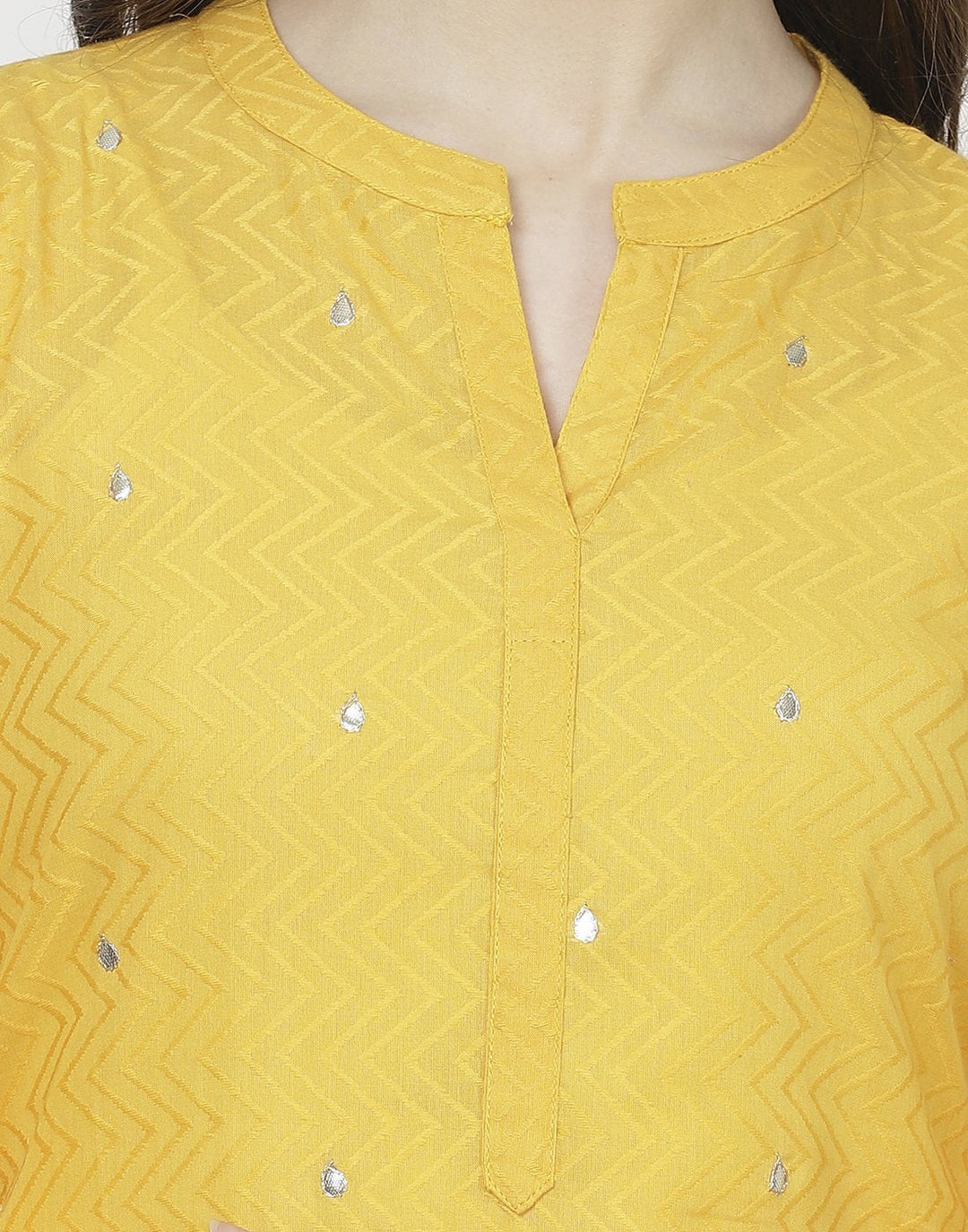 Yellow White Cotton Salwar Kameez