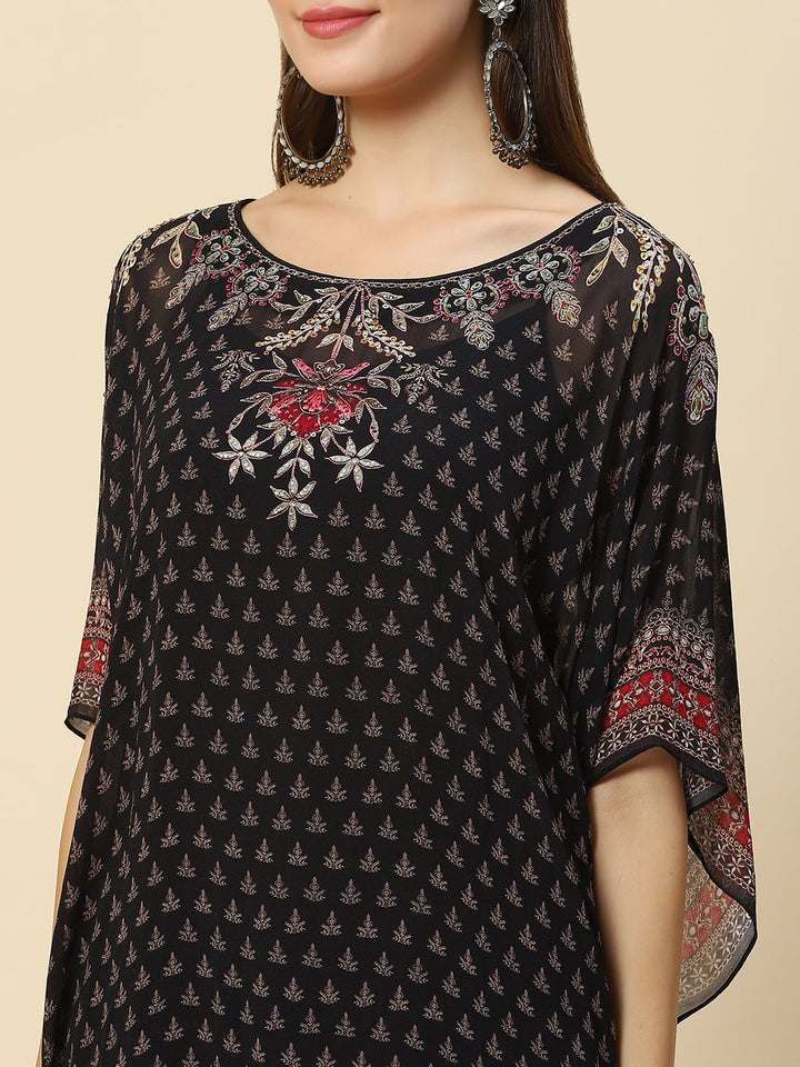Digital Printed Georgette Kaftan Kurta
