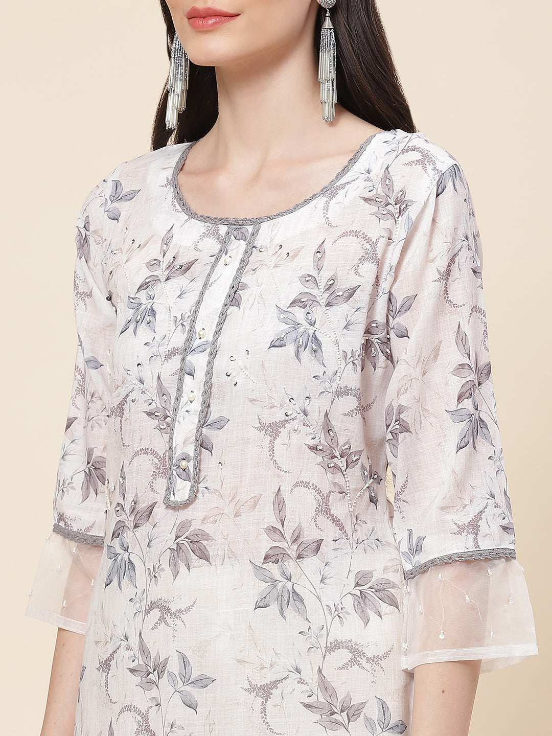 Printed Cotton Kurta With Pants