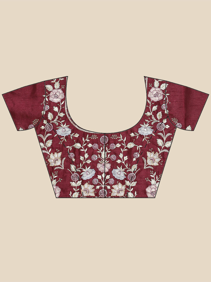 Floral Embroidered Georgette Saree