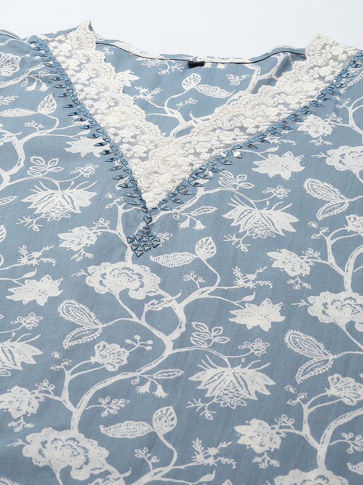 Printed Muslin Kurta With Pants