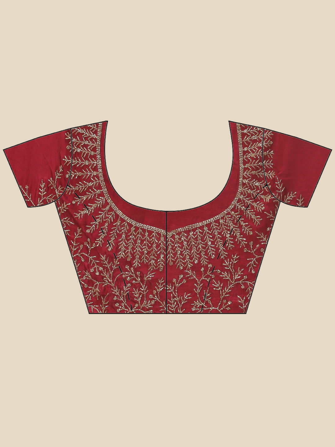 Cutdana Embroidered Chinnon Saree