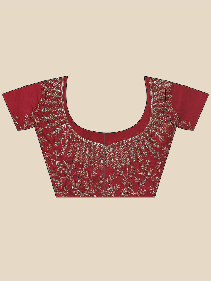 Cutdana Embroidered Chinnon Saree