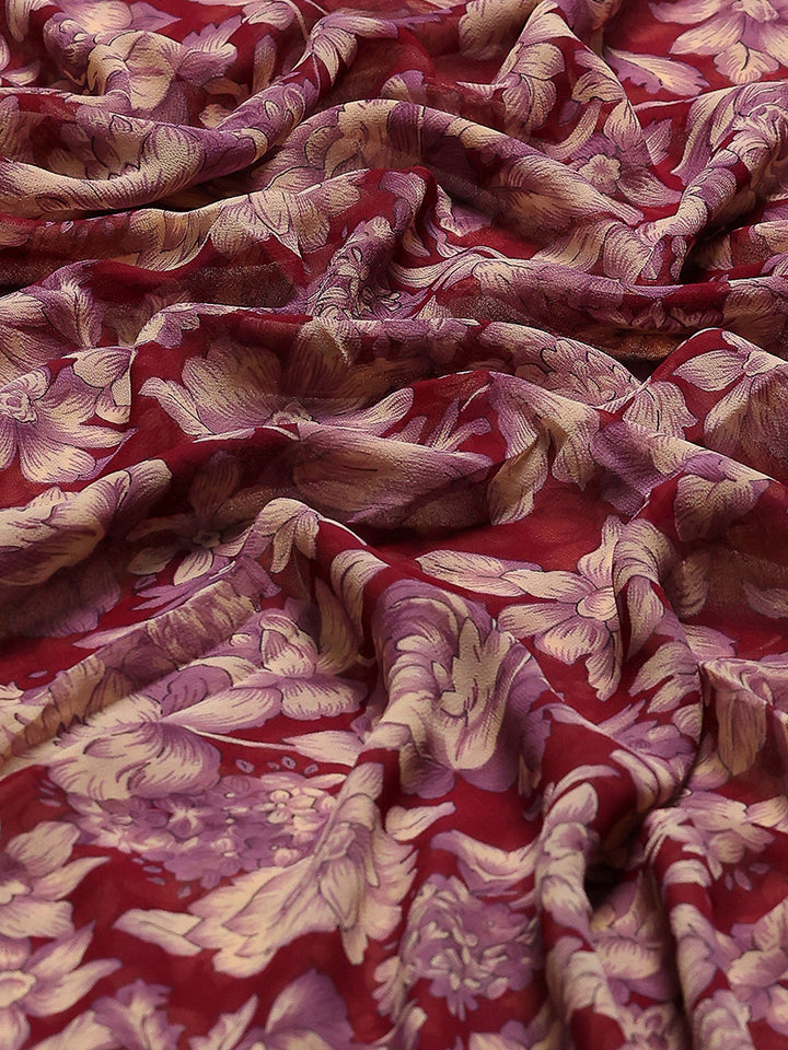 Floral Printed Georgette Saree