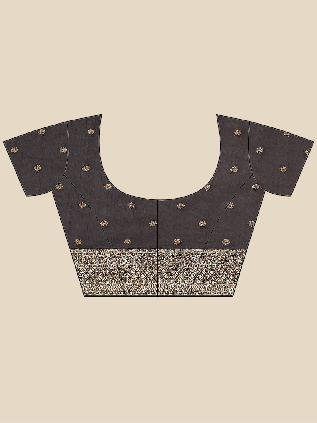 Plain Zari Booti Handloom Woven Saree