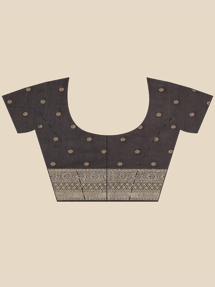 Plain Zari Booti Handloom Woven Saree