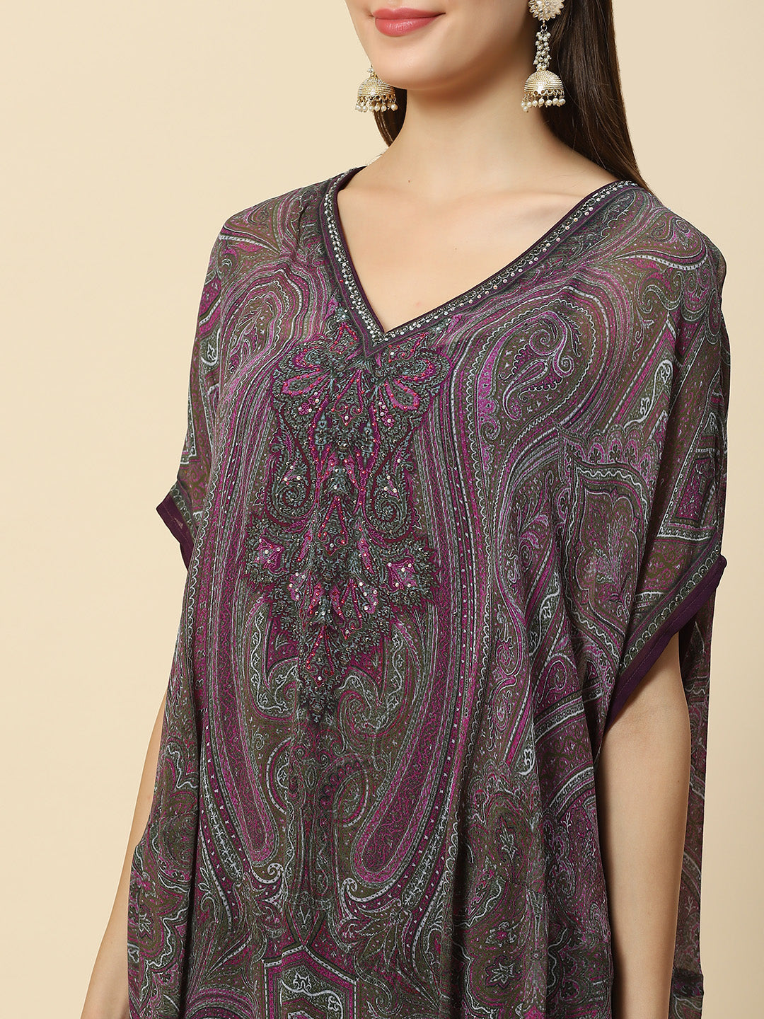 Digital Printed Georgette Kaftan Kurta