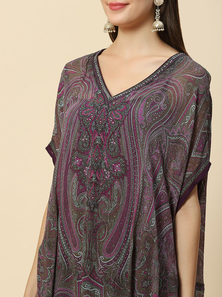 Digital Printed Georgette Kaftan Kurta