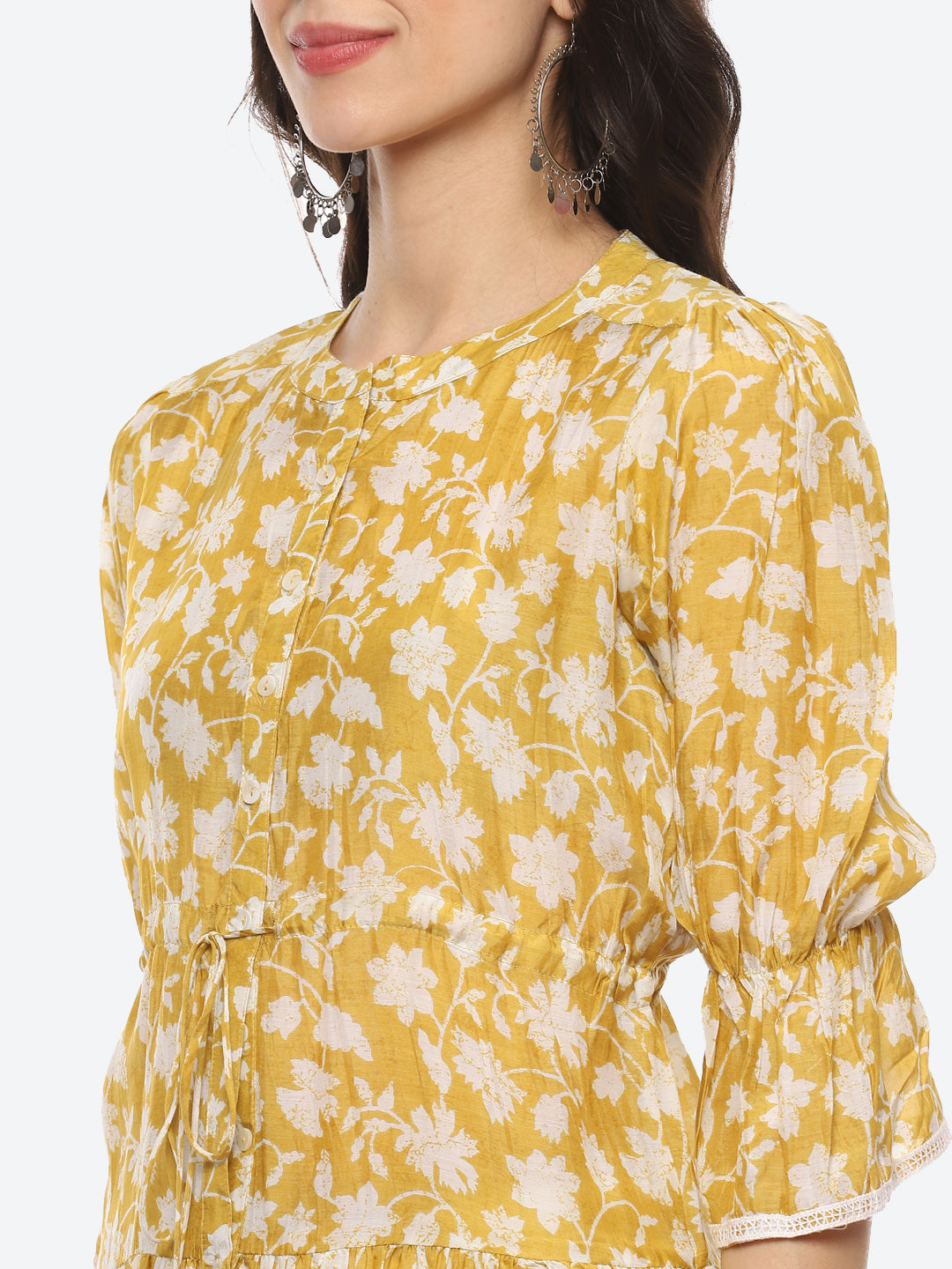 Floral Printed Muslin Kurti
