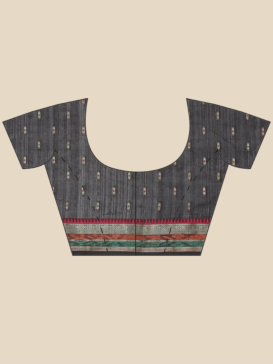 Zari Border Booti Woven Handloom Saree