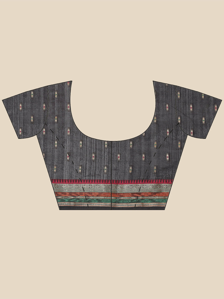 Zari Border Booti Woven Handloom Saree