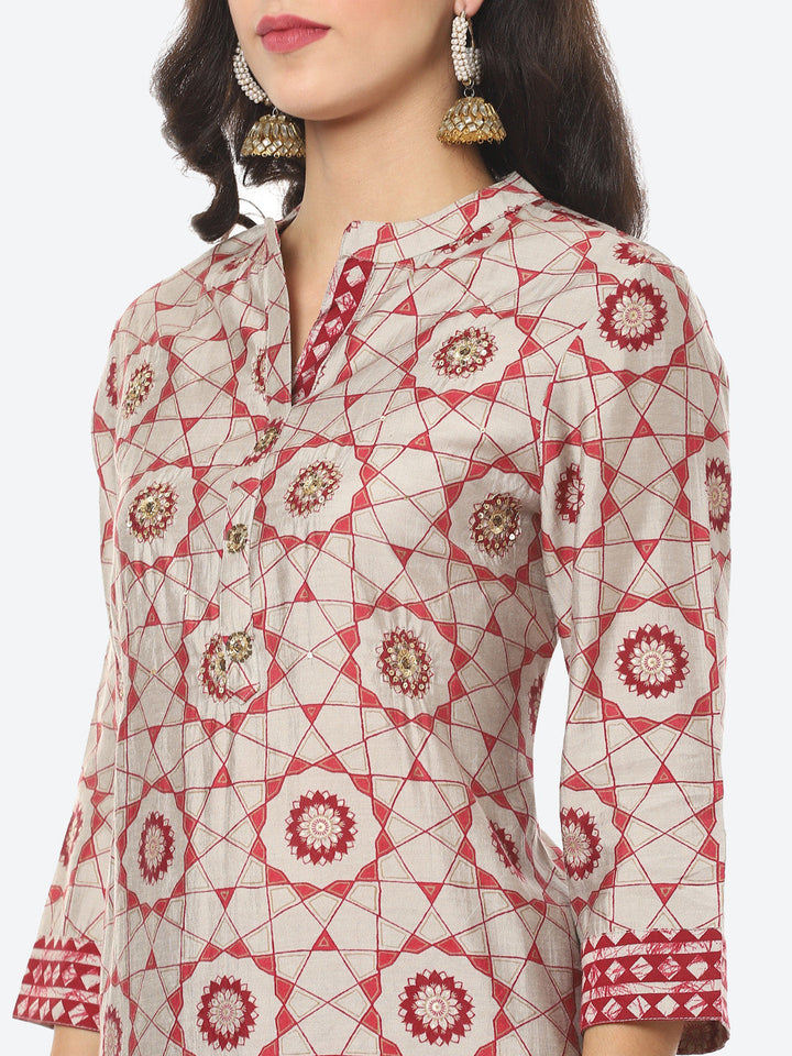 Printed Muslin Kurti With Pant