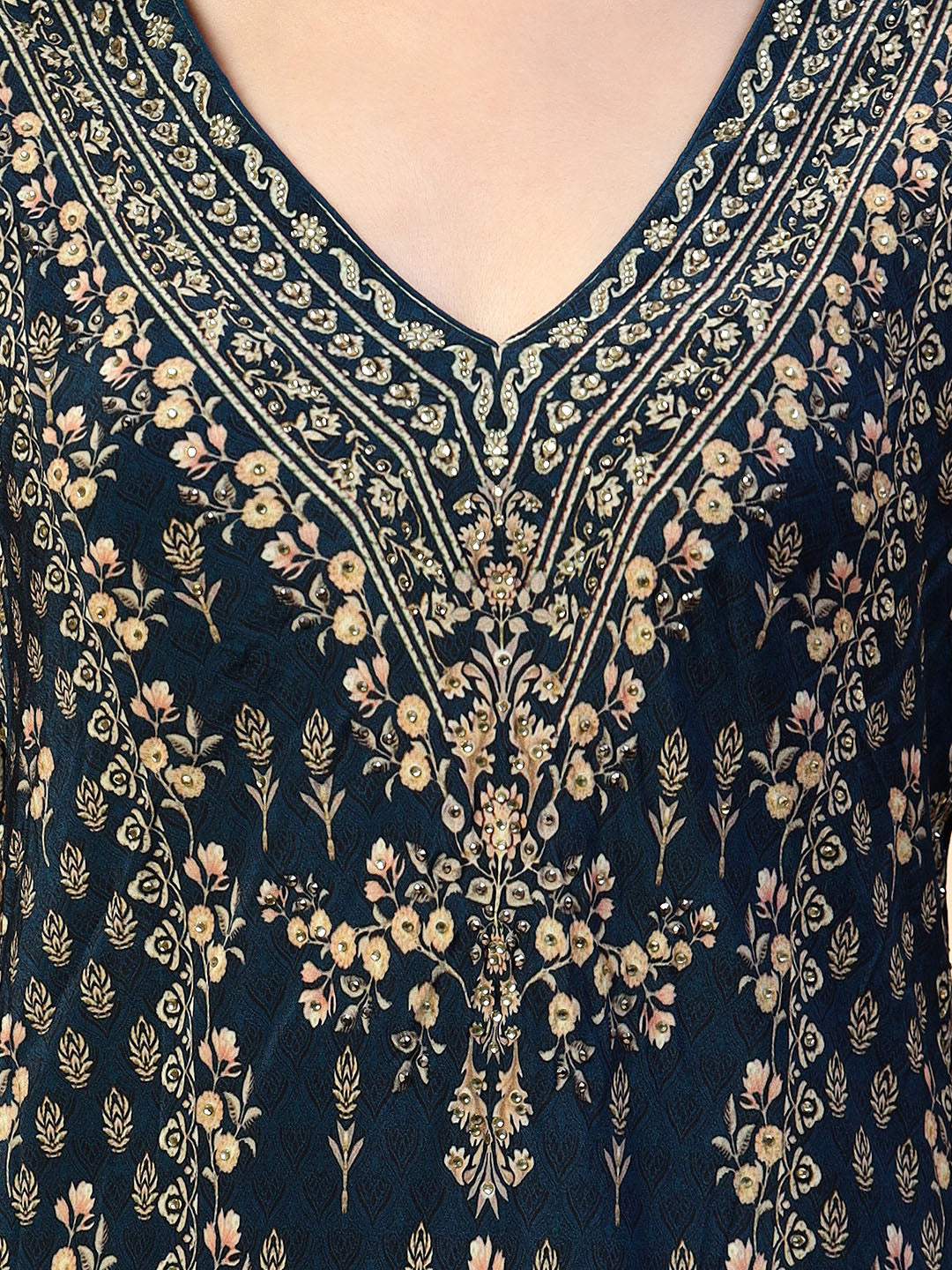 Digital Printed Crepe Gown