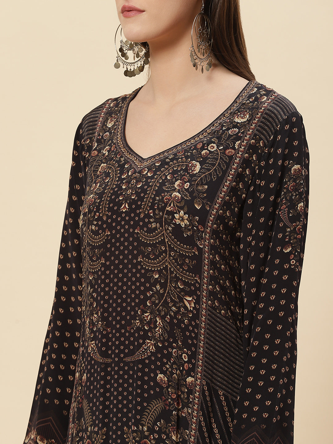 Printed Crepe Kurta