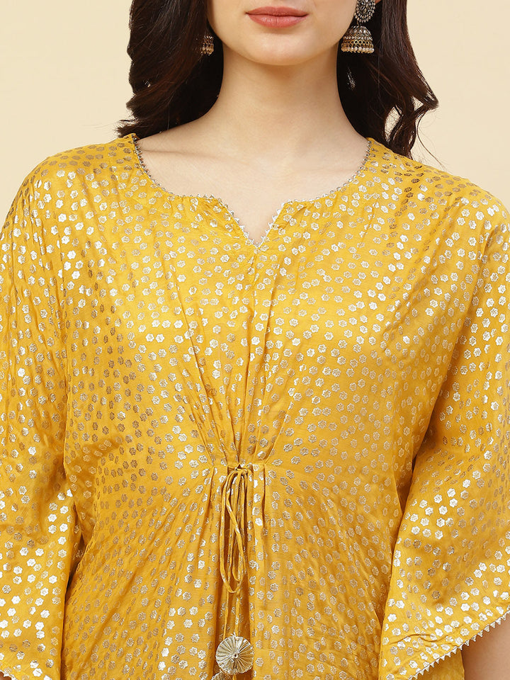Foil Printed Cotton Muslin Kaftan