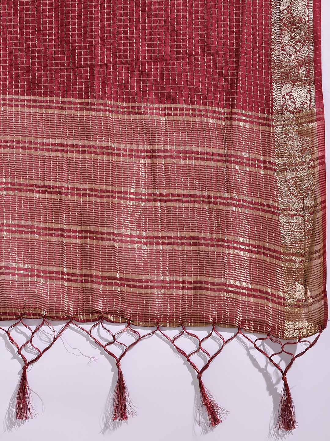 Zaari Jaal Tussar Saree