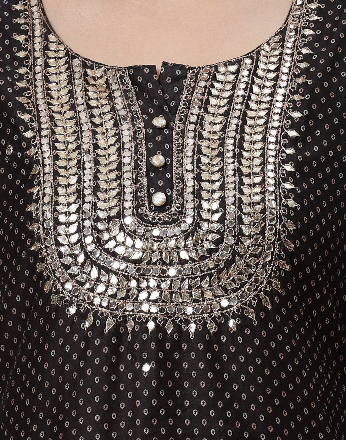 Embroidered Chanderi Kurti With Pant