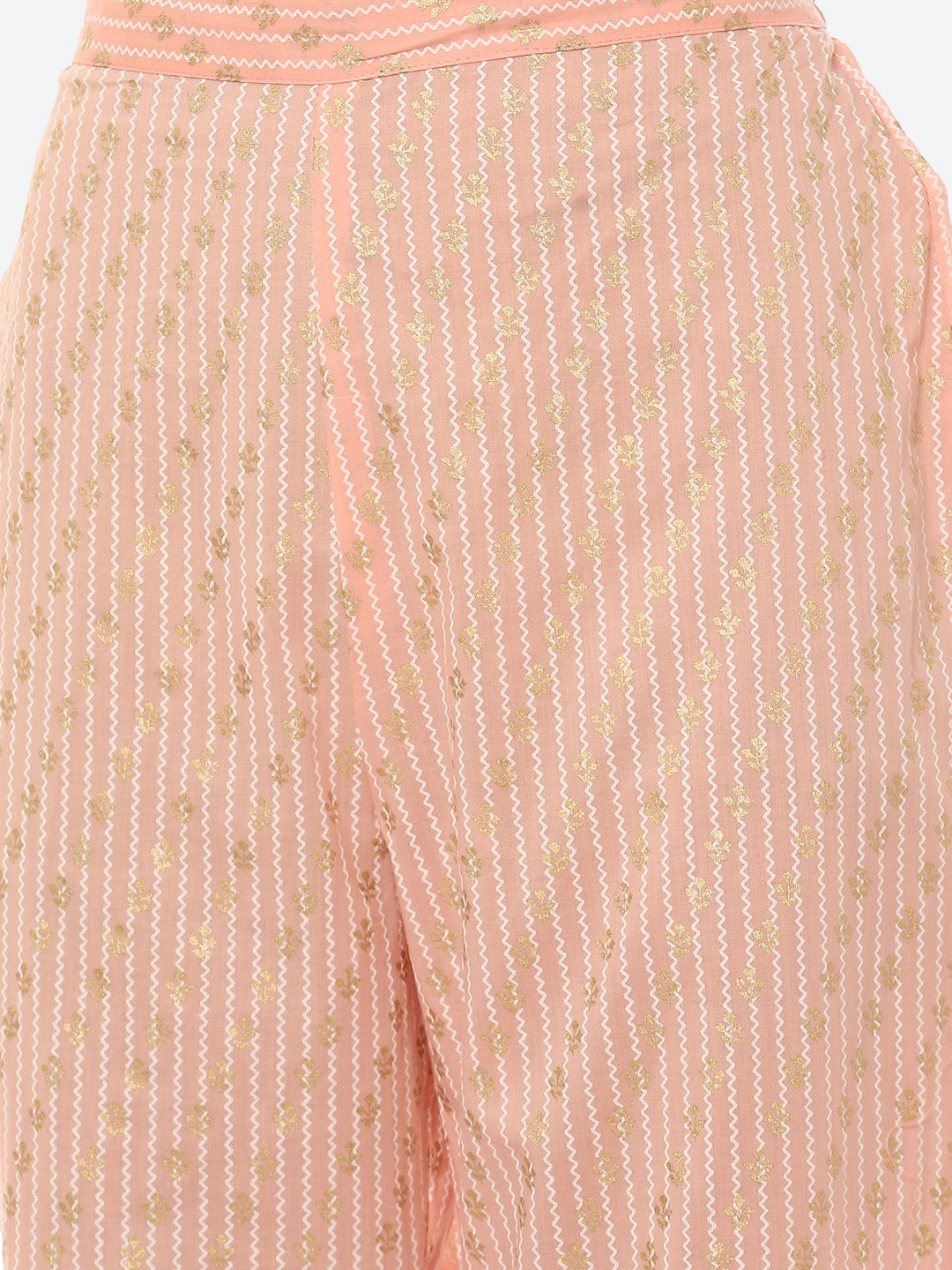 Gota Work Cotton Kurta With Pant &amp; Dupatta