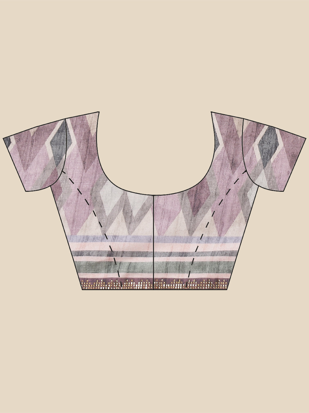 Abstract Digital Printed Satin Saree