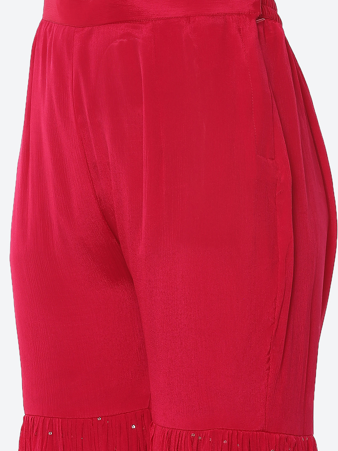 Sequin Crepe Kurta With Garara &amp; Dupatta