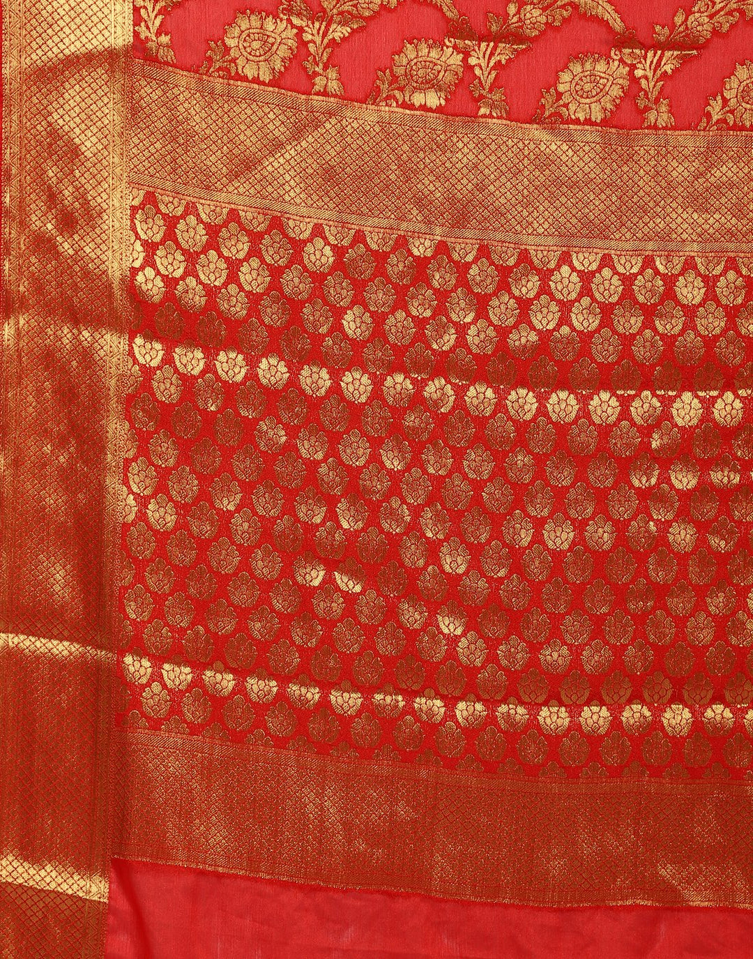 Red Art Crepe Saree