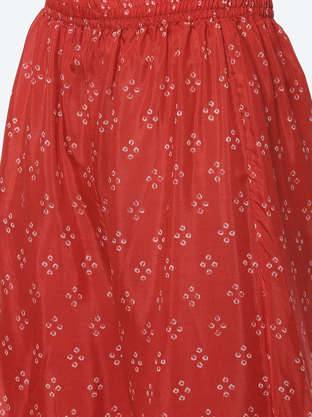 Printed Gota Neck Cotton Kurta With Palazzo &amp; Dupatta