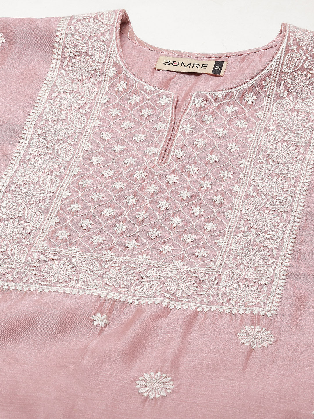 Embroidered Chanderi Kurta With Pants