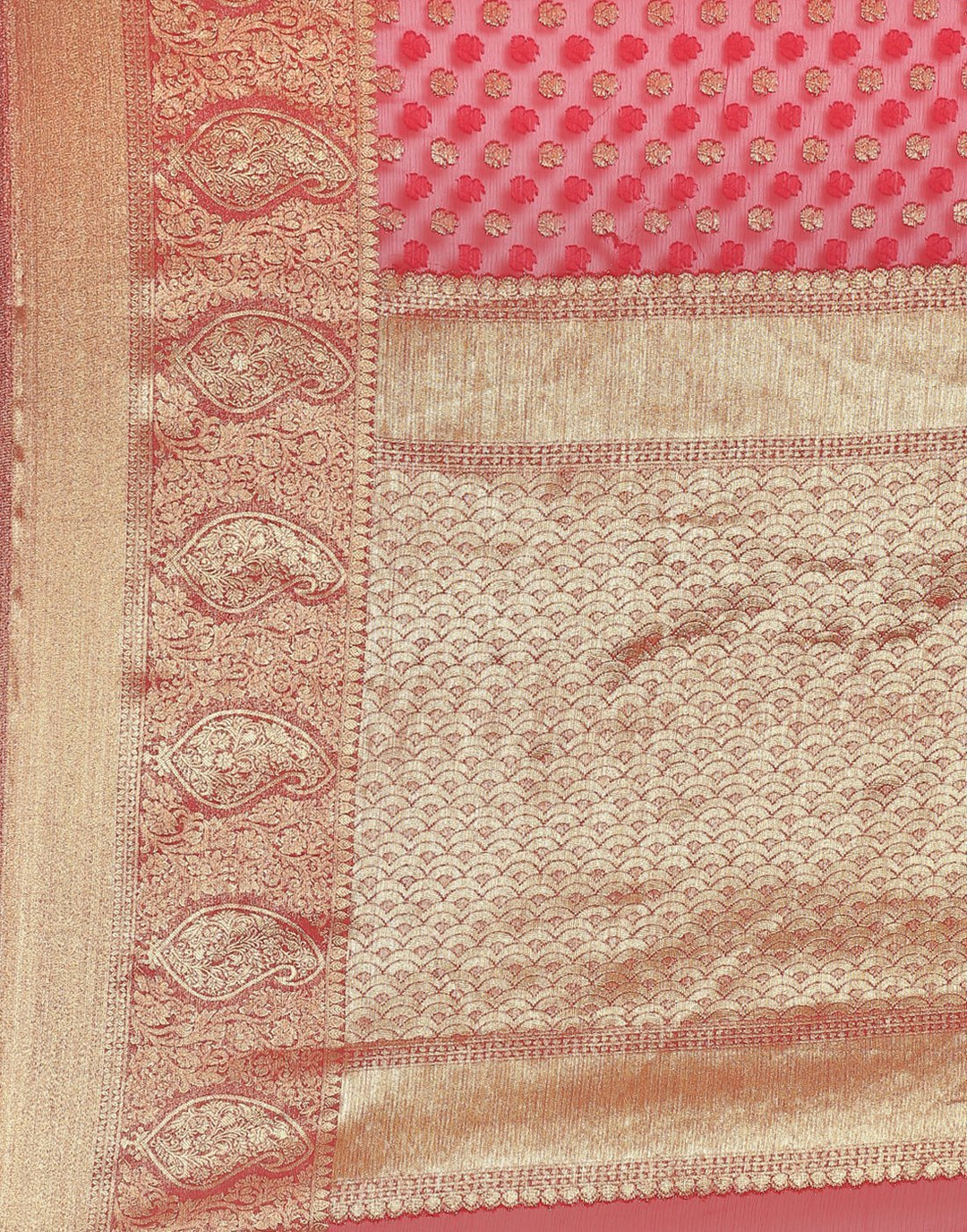 Red Art Chiffon Saree