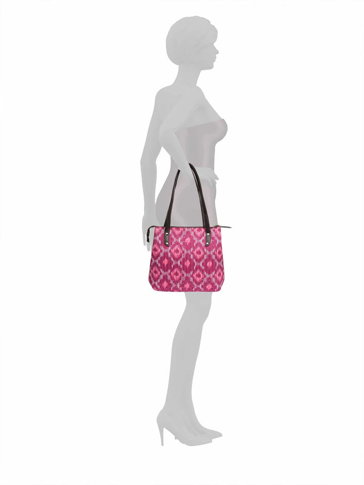 Printed Cotton Handbag With Pouch