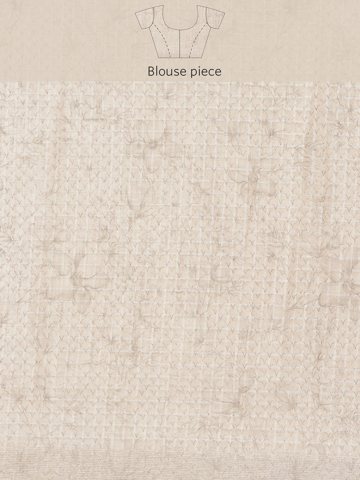 Digital Floral Printed With Zari Border Cotton Saree