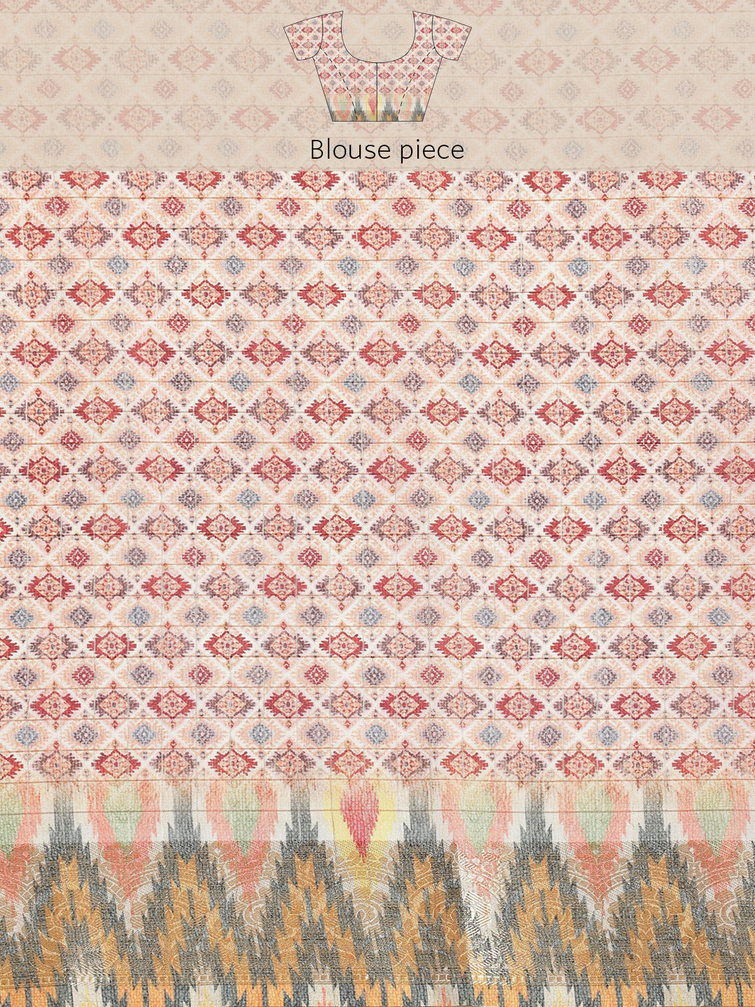 Floral Digital Printed Zari Border Art Handloom Woven Saree