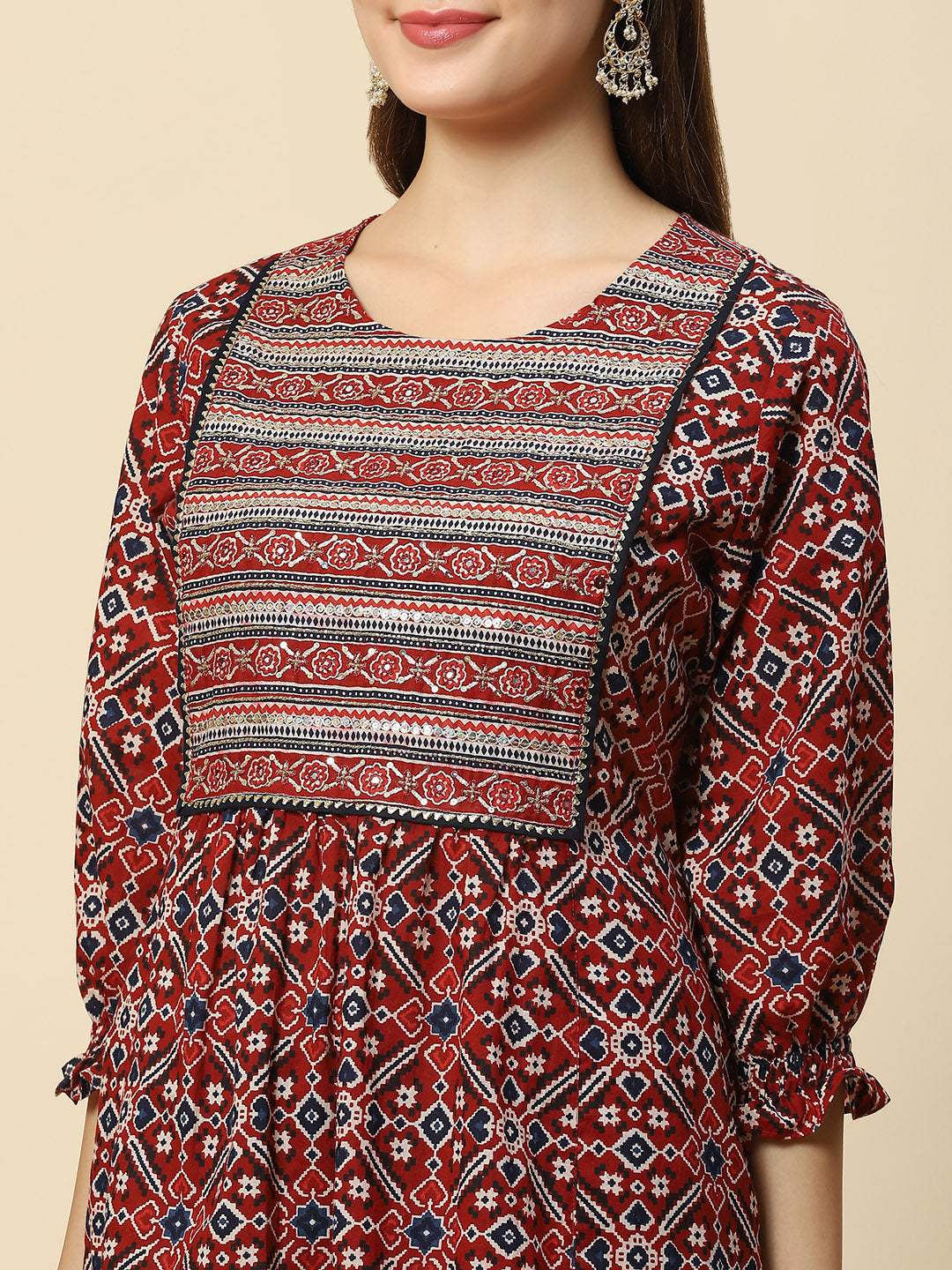 Printed Cotton Kurta With Pants