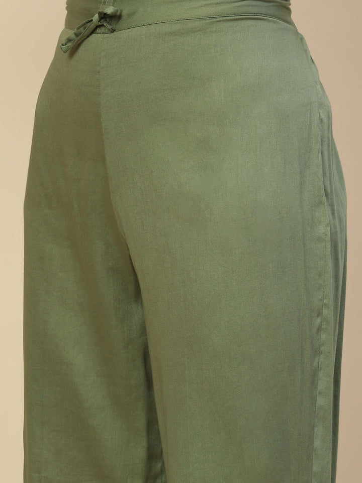 Floral Resham Booti Cotton Kurta With Pants &amp; Dupatta