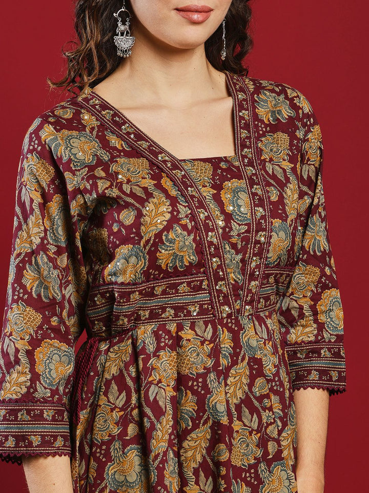 Printed Cotton Kurta With Pant &amp; Dupatta