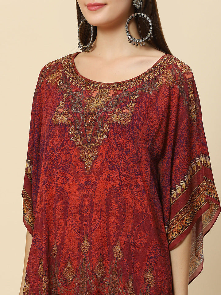 Digital Printed Georgette Kaftan Kurta