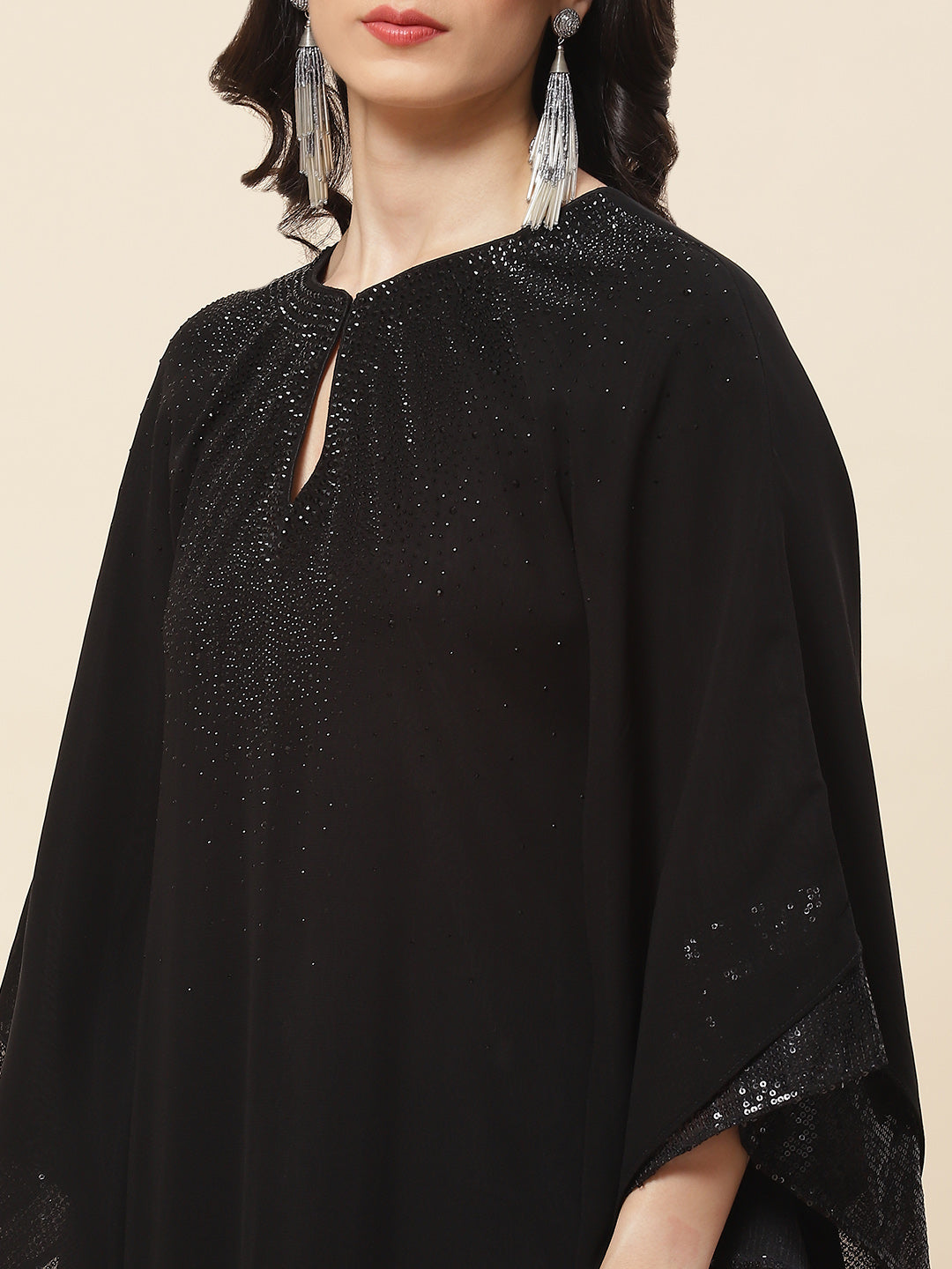 Yoke Embroidered Georgette Kaftan Kurta