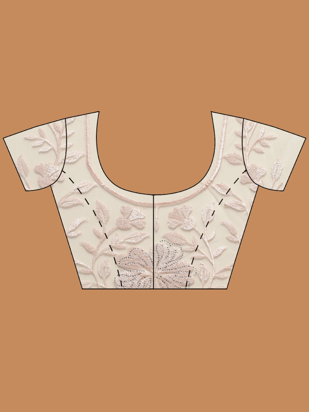Sequence Embroidery Net Saree