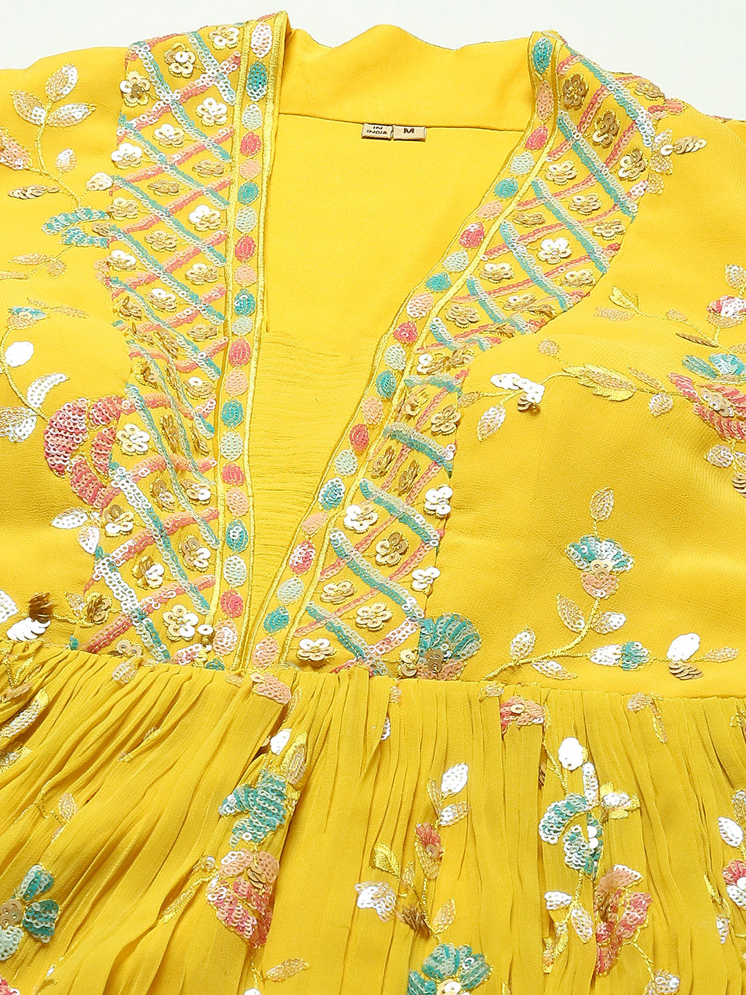 All Over Sequence Georgette Anarkali Kurta With Churidar &amp; Dupatta