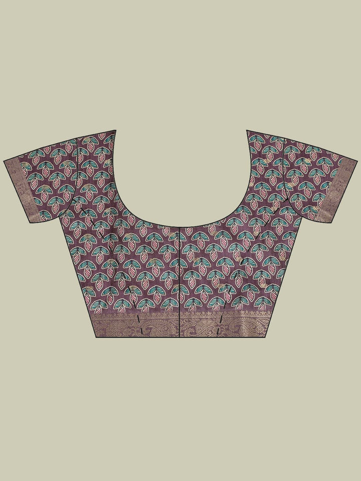 Printed &amp; Woven Design Art Silk Saree
